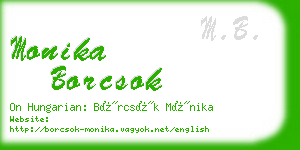 monika borcsok business card